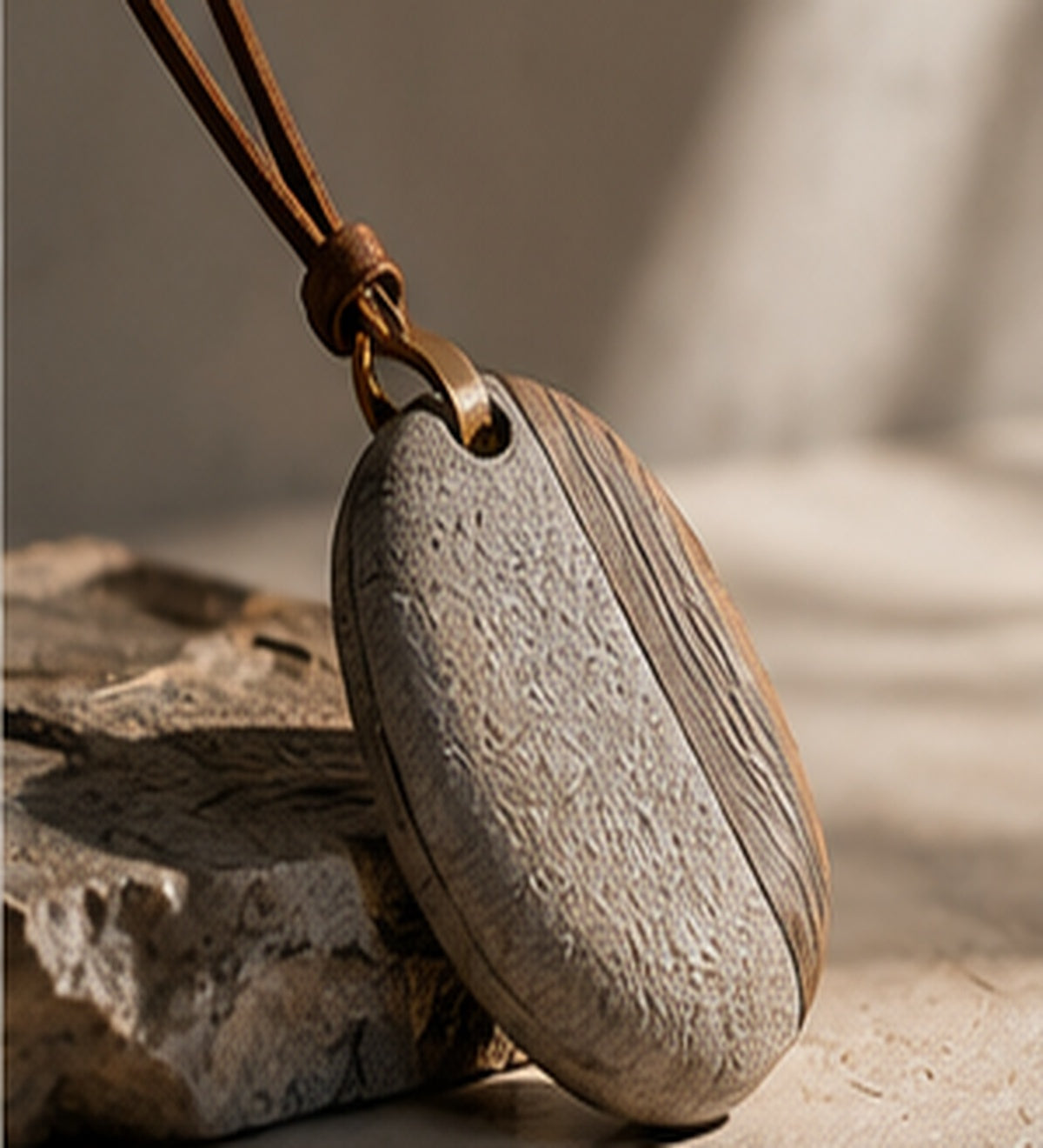 Glaines Drift portable ceramic scent locket with leather cord
